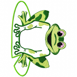 Frogs Embroidery Design 9